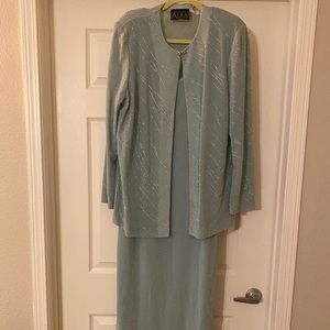 Light aqua blue/silver Evening Gown